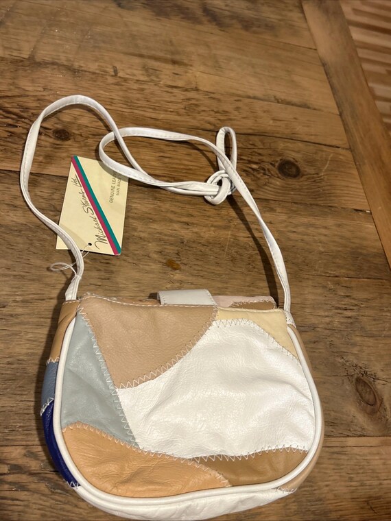 Vintage Michael Stevens Patchwork Leather Crossbo… - image 4