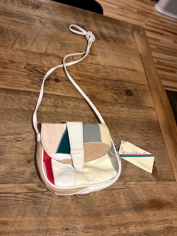 Vintage Michael Stevens Patchwork Leather Crossbo… - image 1