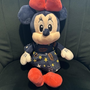 Disney Minnie Mouse Plush Toy Star Dress Red Bow Disney Parks image 1