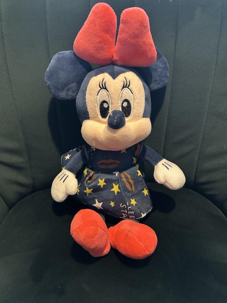 Disney Minnie Mouse Plush Toy Star Dress Red Bow Disney Parks image 1