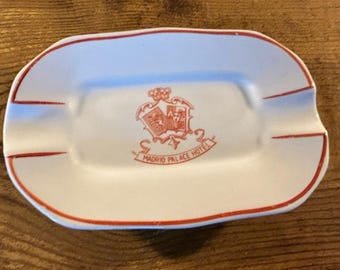 Madrid Palace Hotel Porcelain Rectangular Ashtray