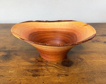 Hand Turned Wooden Bowl Jim Graham 2010 Sumac Live Edge Signed Rustic