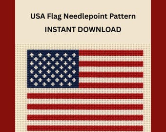 USA Flag Needlepoint Pattern | Patriotic American DIY Chart (PDF Download)