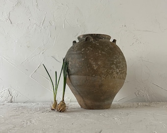 Antique Chinese Ceramic Storage Jar With a Chip and one Broken Handle