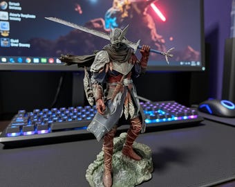 Elden Ring Shadow of the Erdtree Inspired Warrior PVC Figure | Dark Fantasy RPG Collectible Statue | Gaming Desk Decor Gift