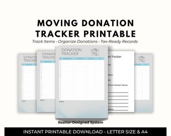 Seguimiento de tus donaciones / Despeja el espacio antes de la mudanza / Preparación para la mudanza (imprimible)