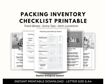Empaque habitación por habitación con confianza / Lista de verificación de embalaje completa para mudanzas / Planificador imprimible
