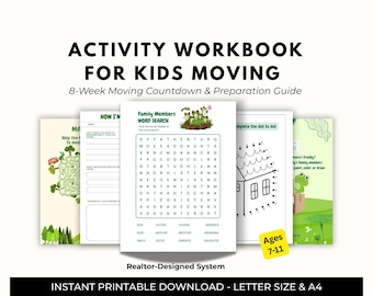 Cuaderno de actividades para niños sobre mudarse a una casa nueva / PDF Edades: 7-11 años