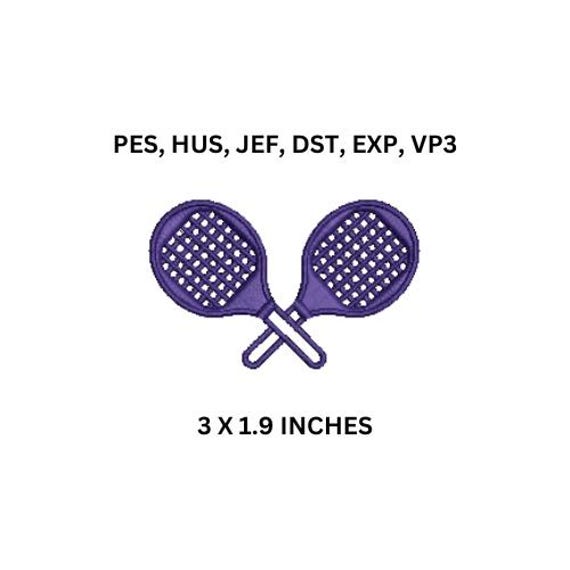 Paddle Tennis Embroidery File- Platform Tennis- Multiple Formats-