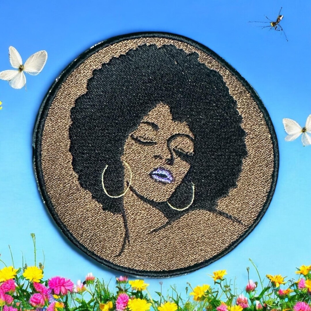 Beautiful Black Woman Patch - Afro Patch - Etsy