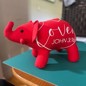 Custom Memory Elephant from Clothing – Handmade Keepsake Stuffed Animal – Memorial Gift – Baby Clothes or Loved One’s Garment