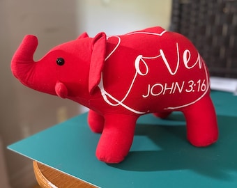 Custom Memory Elephant Keepsake: Handmade from Loved One's Clothing