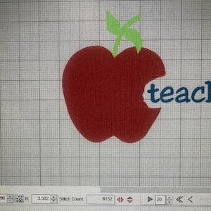 Teacher Apple Embroidery Design - Digital Download, Back to School Embroidery File, Teacher Gift, Classroom Stitch Pattern
