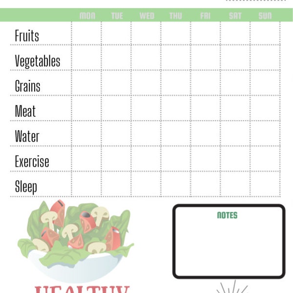 Healthy Habits Checklist, Kids Daily Routine, Printable Daily Routine, Daily Checklist, PDF, Instant Download