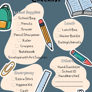 Printable + Editable School Supplies List | Checklist | Supply List | Back to School | New Years | Supply List | To Buy