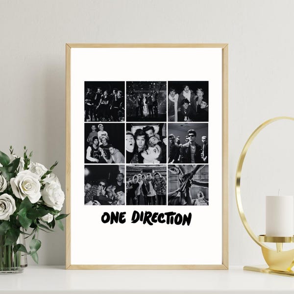 Póster collage de One Direction / Arte de fan de la música pop (descarga digital)
