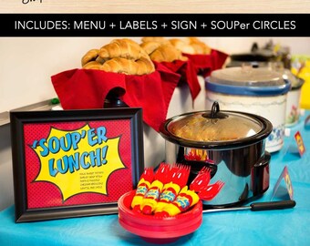 EDITABLE 'SOUP'er Lunch Superhero Printables - Teacher and Staff Appreciation Printables