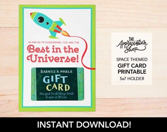 INSTANT DOWNLOAD "Best in the Universe" Gift Card Holder - Space Themed Teacher Appreciation Gift