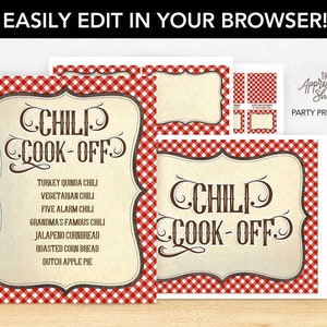 EDITABLE Chili Cook-Off Printables - Western Staff Appreciation and Americana Cowboy Party Printables