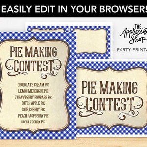 EDITABLE Pie Making Contest Printables Western Staff Appreciation and ...