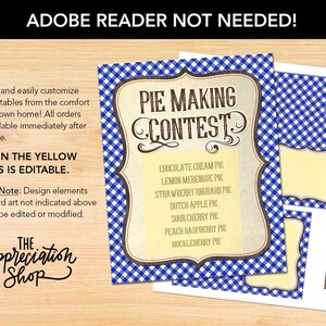 EDITABLE Pie Making Contest Printables Western Staff Appreciation and ...