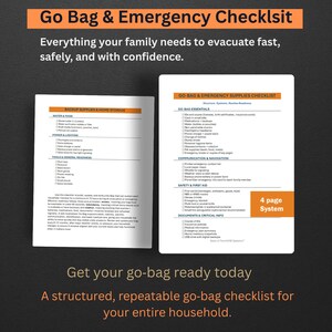Go Bag Emergency Checklist – Family Evacuation Supplies PDF