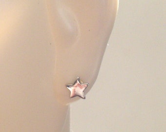 Tiny Sterling Star Earrings, Dainty Sterling Silver Star Studs, Tiny Silver Star Studs, Star Stud Earrings, Sterling Celestial Earrings