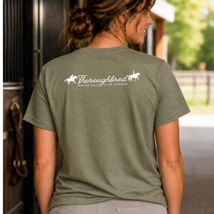 Thoroughbred Dressage Shirt, OTTB Second Career Tee, From The Track To The Centerline, Horse Girl Gift, Bella Canvas T-Shirt