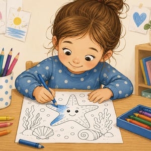 Fiches d'activités de traçage et d'association sur le thème des créatures marines pour enfants | PDF imprimable adapté aux enfants autistes | Exercices de motricité fine | École maternelle Montessori