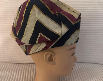 New Nigeria Fully Embroidered African Fila Gobi Cap: Yoruba Men's Wedding Hat
