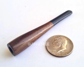 Handgemaakte rookpijp van buffelhoorn en palissander, houten tabakspijp