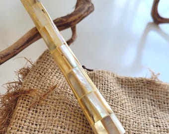 Handgemaakte rookpijp van 4,37 inch parelmoer schelpen