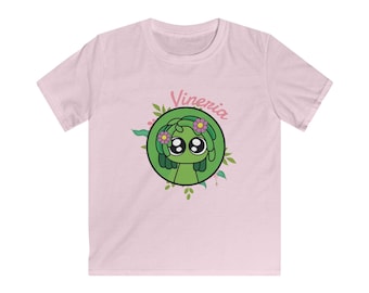 Vineria Sprunki Character Kids Tee | Cute Plant Cartoon, Green Leaf Design