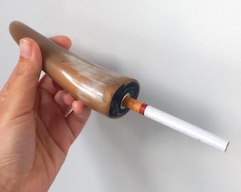 Handcrafted Albino White Buffalo Horn Tobacco Smoking Pipe