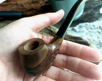 Handgemaakte rookpijp van palissander, buffelhoorn, houten tabakspijp