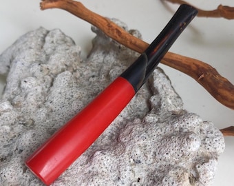 Handgemaakte rookpijp van 4,5 inch met zwarte koraalzeewortel en rode hars
