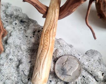 Handcrafted Carved Dragon Buffalo Bone Tobacco Smoking Pipe