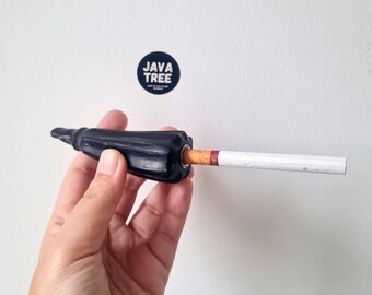Handcrafted Carved Black Buffalo Horn Tobacco Smoking Pipe