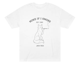 Let op als ik vos-illustratie-T-shirt rook | Javaboom, vintage rookkunst