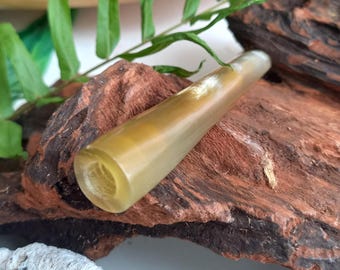 Handgemaakte albino-tabakspijp met witte buffelhoorn