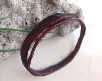 Genuine Indonesian Crystal Red Sea Coral Bangle