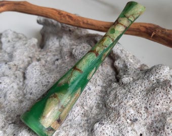 Handgemaakte 3,4-inch tijgerkoraal met groene harsrookpijp, tabakspijp