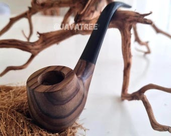 Handgemaakte rookpijp van palissander, buffelhoorn, houten tabakspijp