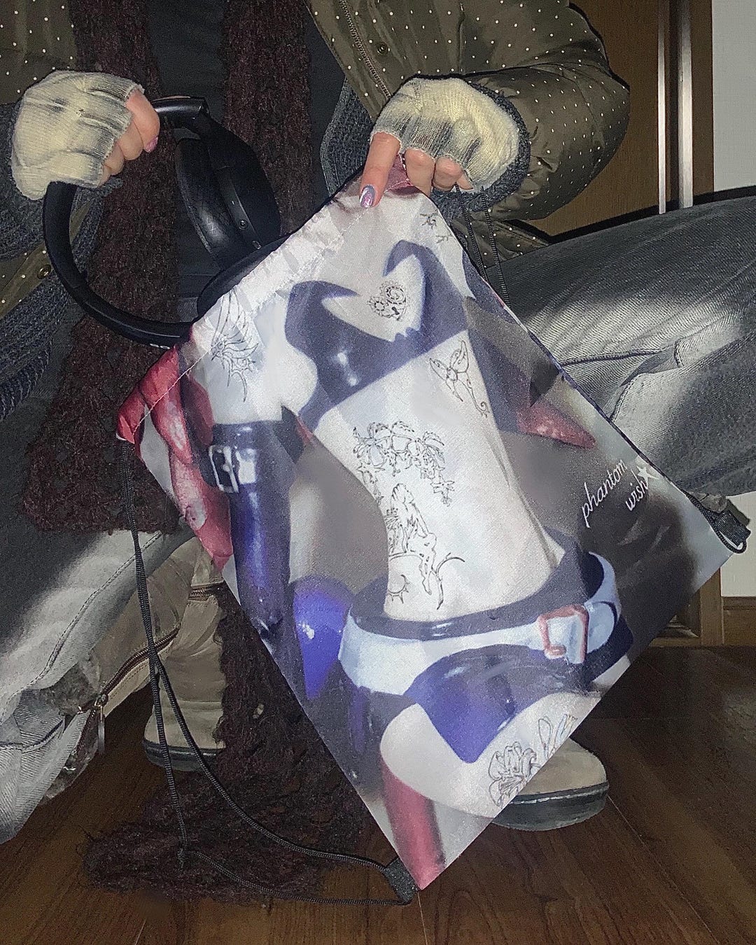 Vampire Backpack Clips VAMPIRE DRAWSTRING BACKPACK // Y2K Gothic Grunge Fairy Core Disgaea ...