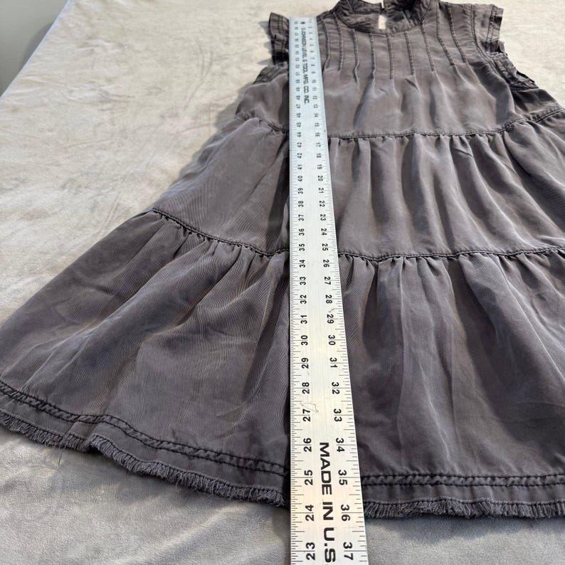 Anthropologie Tiered Sleeveless Mini Dress in Charcoal Gray image 8