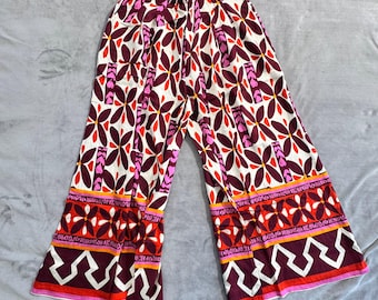 NWT Umgee Boho Wide Leg Floral Print Pants – Elastic Waist Palazzo Style – Size S