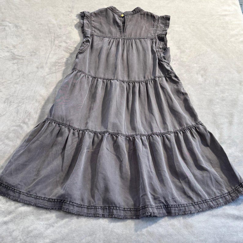 Anthropologie Tiered Sleeveless Mini Dress in Charcoal Gray image 9