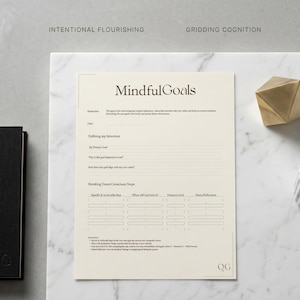 QG Mindful Goal Setting System | Strategic Goal Tracker for iPad GoodNotes reMarkable 2 | Intentional Planning and Performance Template