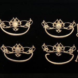 Ornate Regency Style Brass Drawer Pulls (Set of 4)