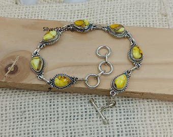 Honey Dahlia Turquoise Sterling Silver Cuff Bracelet, Artisan Boho Style, Adjustable Fit